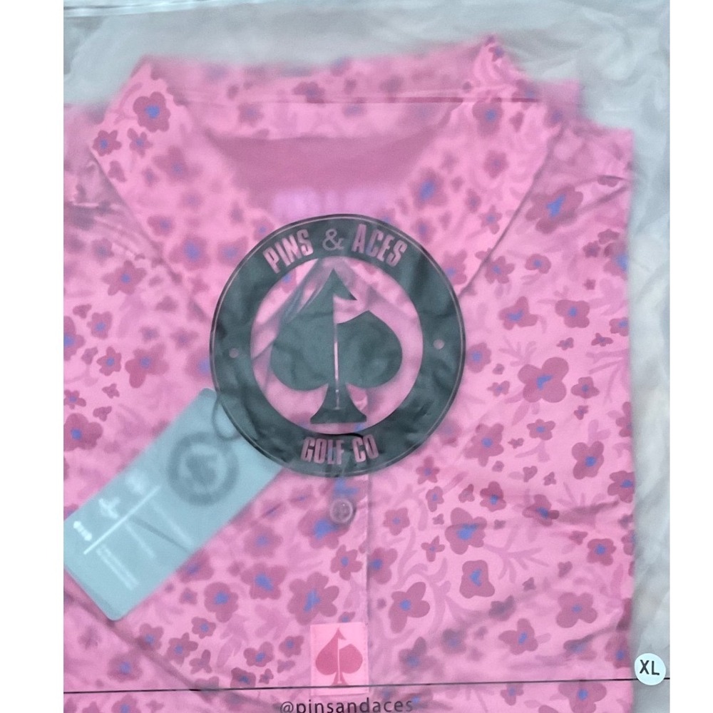 Pins & Aces Golf Co Womens Pink Floral Sleeveless Polo Golf Shirt Size XL NWT - Picture 4 of 4